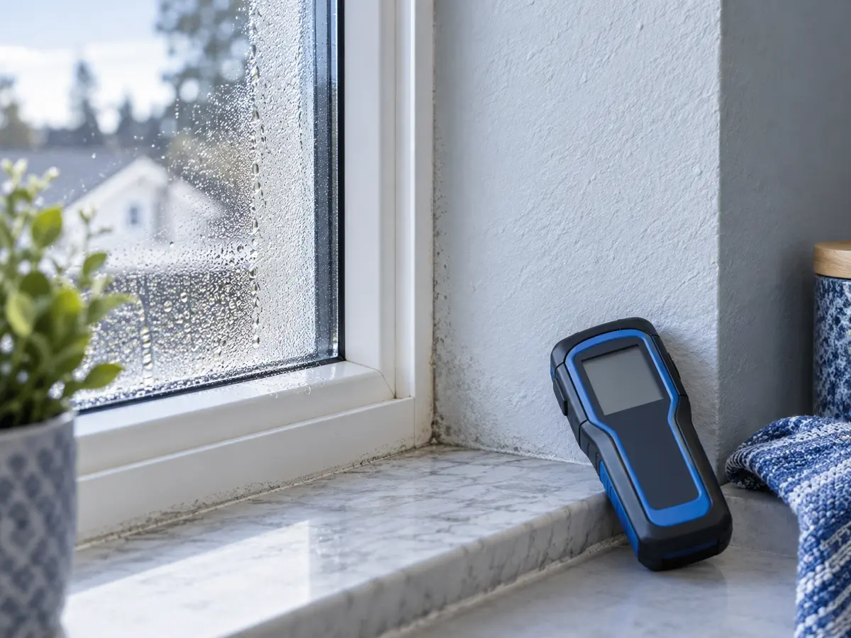 Window and wall area evaluated for moisture